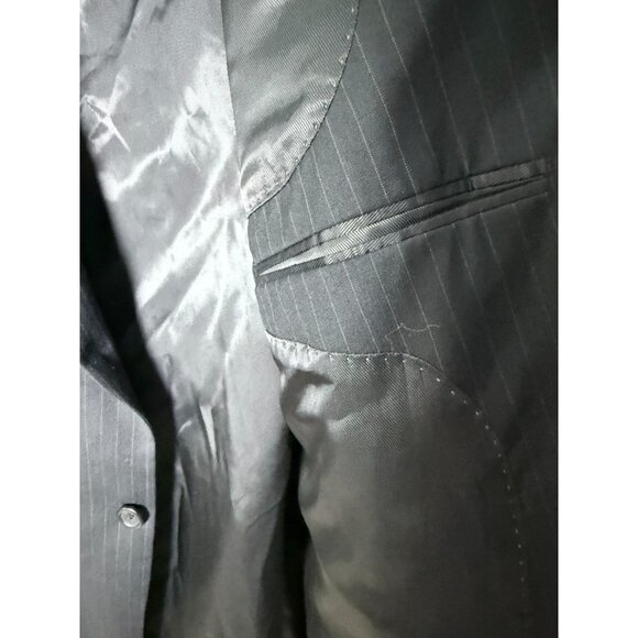 Ponto Uomo Charcoal Gray Pinstripe 100% Wool Mens Suit Jacket Blazer 54R NWT - Picture 5 of 14